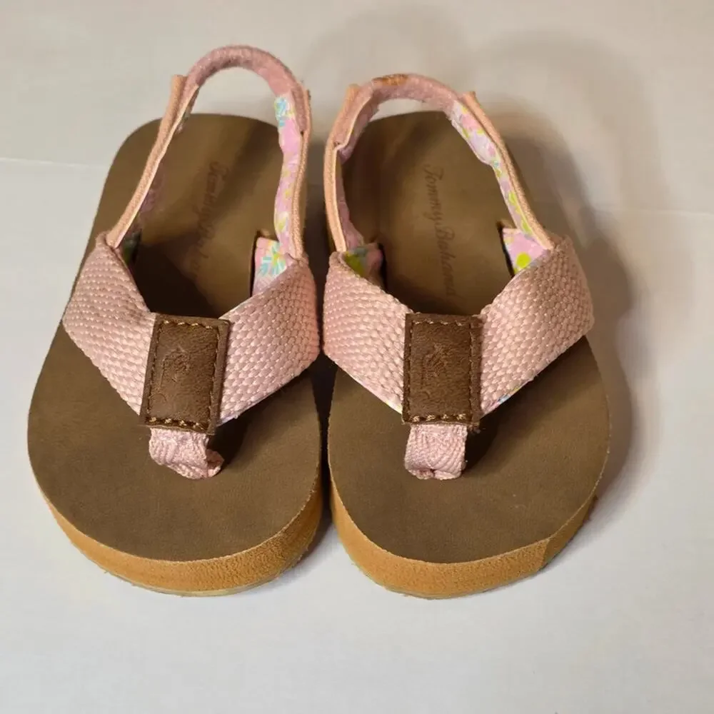 Tommy Bahama Toddler size 5-6 Thong Flip Flops with Elastic Back EUC